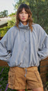 Weekend Drift Balloon Bomber Jacket in BLUE - Women's Jackets & Blazers | Urban Daizy