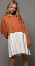 Urban Daizy Pleated Skirt Layered Statement Sweater Dress Rust Dress - Women's (UDZ-DR-00306) – alternate view 18