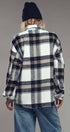 Urban Daizy Plaid Button-Down Jacket Black Shirt Jacket Shacket - Women's (UDZ-OT-00051) – alternate view 6