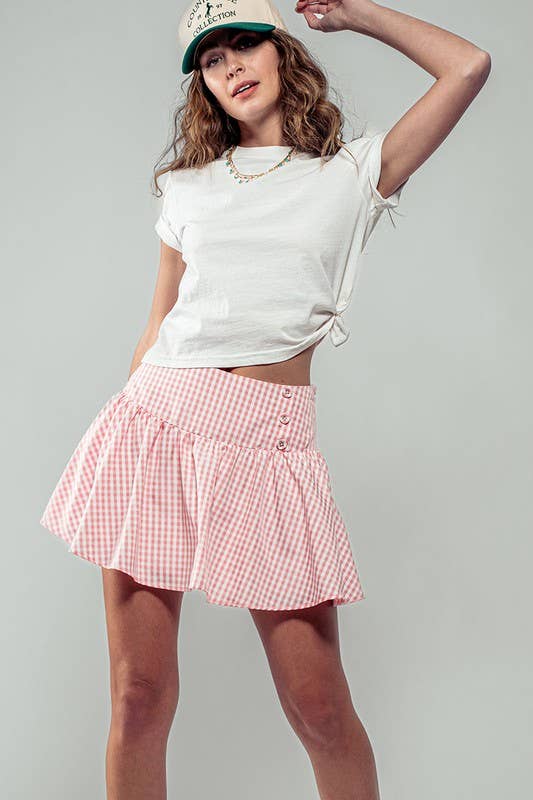 Urban Daizy Gingham Side-Button Mini Skirt Blue Skirt - Women's (UDZ-SK-00153) – alternate view 21