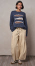 Seaside Sardine Oversized Summer Knit Sweater in TEAL BLUE - Women's Sweaters | Urban Daizy
