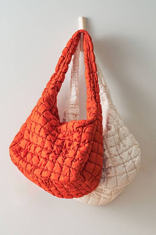 Urban Daizy Puff Quilted Shoulder Tote Bag Beige Shoulder Bag - Women's (UDZ-BG-00001) – alternate view 2