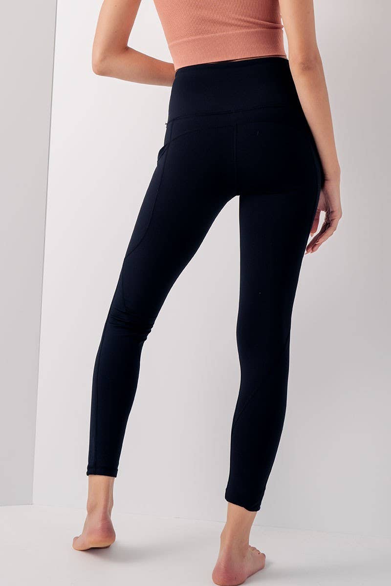 Urban Daizy High-Waisted Side Pocket Active Leggings Black Athletic Lounge Leggings - Women's (UDZ-PT-00158) – alternate…
