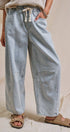 Urban Daizy Relaxed Drawstring Barrel Denim Pants Lt-Denim Jeans - Women's (UDTP1477-Lt-Denim) – alternate view 5