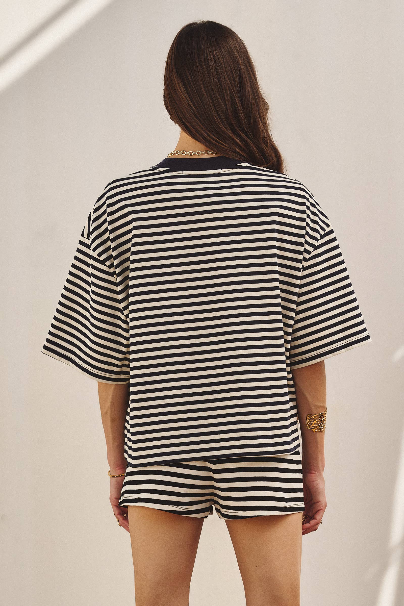 Coastal Striped Drawstring Lounge Shorts