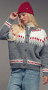 Nordic Pattern Wool Blend Toggle Cardigan