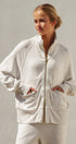 Scuba Zip Up Track Bomber Jacket Pilates Athflow for Women in WHITE MELANGE - Women's Jackets & Blazers | Urban Daizy