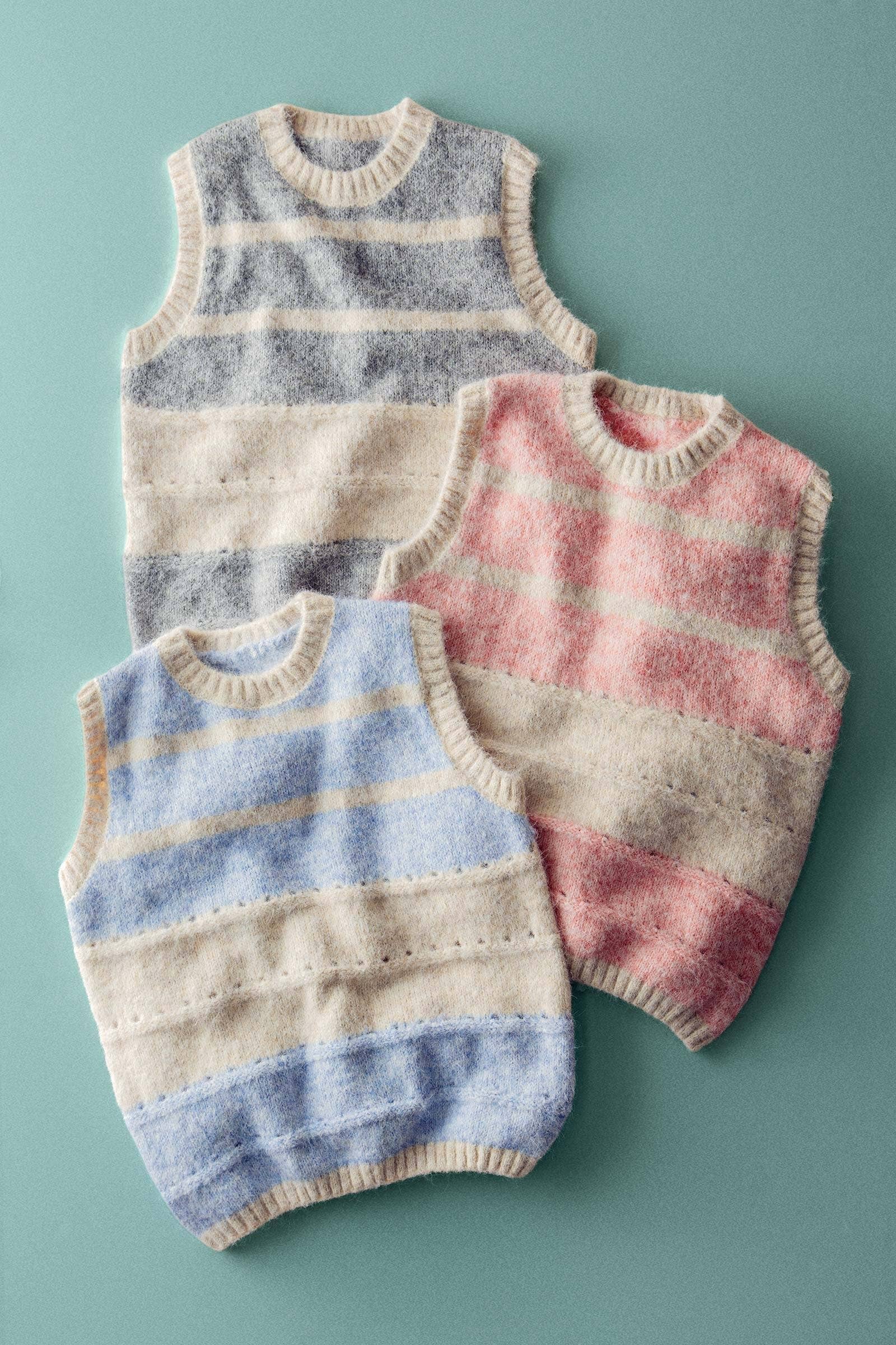 Striped Boho Knit Sweater Vest