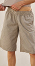 Urban Daizy Classic Check Print Elastic Bermuda Shorts Cream Shorts - Women's (UDPT0174-Cream)