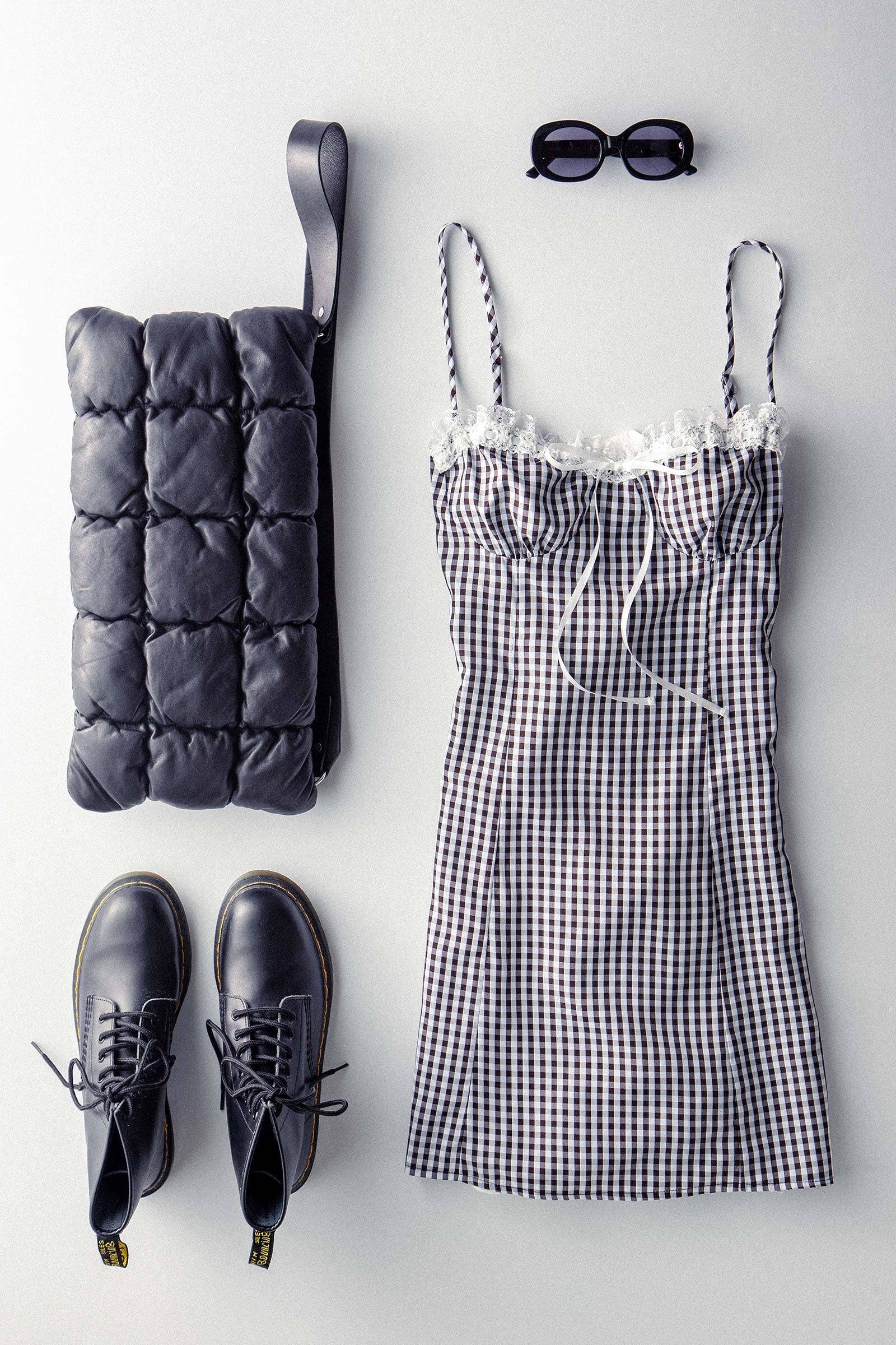 Urban Daizy Sweetheart Gingham Tie-Front Mini Dress Pink Dress - Women's (UDZ-DR-00513) – alternate view 2