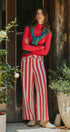 Classic Striped Long Sleeve Turtleneck Top in RED - Women's T-Shirts & Polos | Urban Daizy
