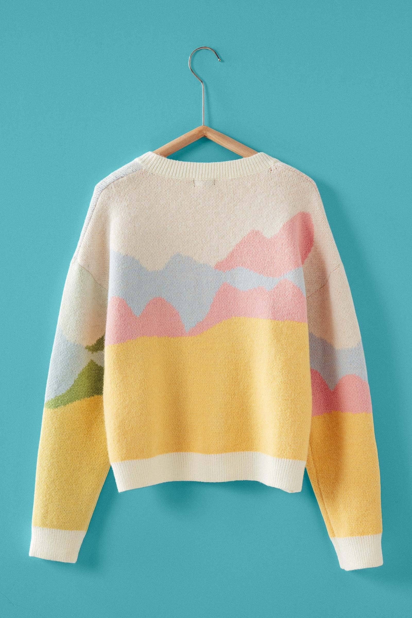 Landscape Horse Jacquard Knit Cardigan