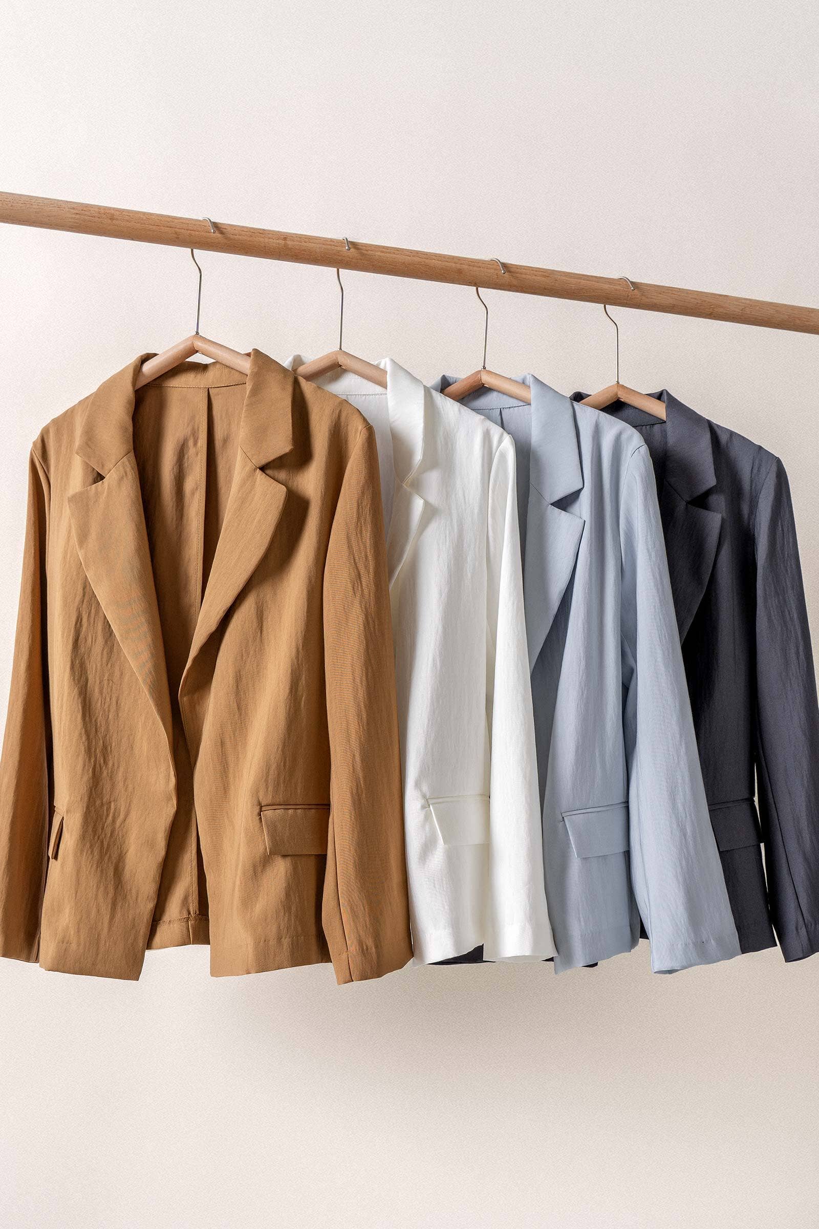 Relaxed Fit Open Front Blazer