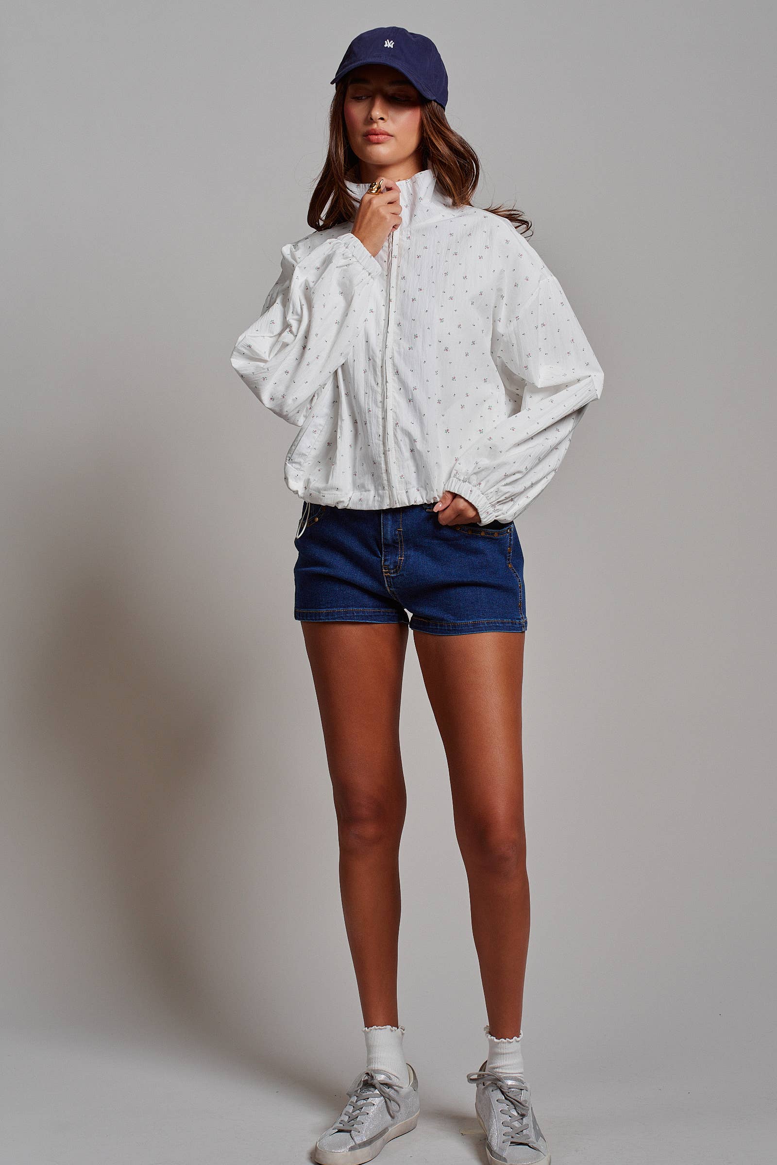 Studded Trim Denim Shorts