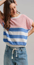 Urban Daizy Retro Striped Textured Knit Sweater Tee Mint Knit Sweater - Women's (TNTP4000-Mint) – alternate view 9