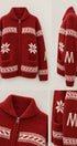 Frost Stag Zip Up Cardigan in RED - Women's Cardigans & Shrugs | Urban Daizy