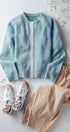 Urban Daizy Lace Trim Wool Blend Cardigan Pastel-Blue Cardigan - Women's (UDZ-KN-00652) – alternate view 20