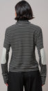Striped Cowl Neck Drawstring Pullover Sweatshirt in BLACK - Women's Sweatshirts & Hoodies | Urban Daizy