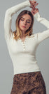Urban Daizy Classic Fitted Ribbed Knit Polo Sweater Brown Knit Sweater - Women's (UDZ-KN-00657) – alternate view 8