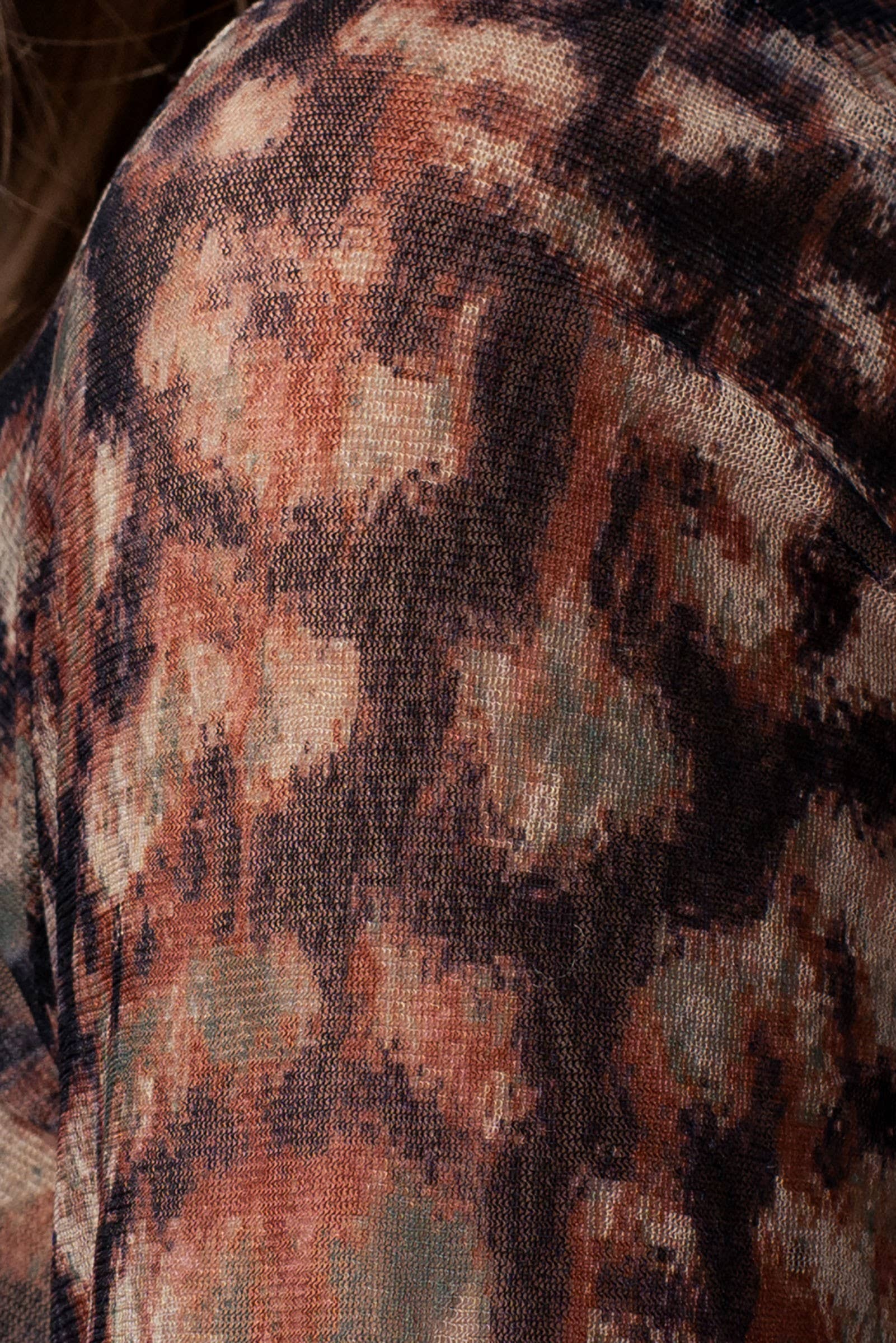 Urban Daizy Sheer Mesh Animal Print Long Sleeve Top Muliti Blouse - Women's (UDZ-TP-01044) – alternate view 6