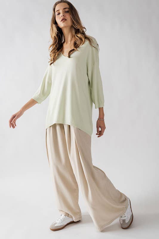Urban Daizy Relaxed Fit V Neck Three Quarter Sleeve Tunic Top Green Tunic - Women's (UDZ-TP-00030) – alternate view 15