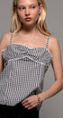 Urban Daizy Gingham Scallop Trim Cropped Tank Black Tank Top - Women's (UDZ-TP-01035) – alternate view 7