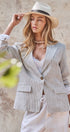 Urban Daizy Linen Single-Button Tailored Blazer Lt-Blue Jacket - Women's (UDOW0305-Lt-Blue) – alternate view 7