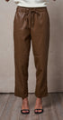 Faux Leather Drawstring Jogger Pants in BROWN - Women's Casual Pants | Urban Daizy