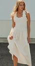 Soft Ruffle Bodice Midi Dress in WHITE - Women's Dresses | Urban Daizy