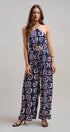Urban Daizy Geometric Print Halter Belted Wide Leg Jumpsuit Blush Jumpsuit - Women's (TNJU0181-Blush) – alternate view 15