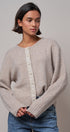 Elegant Wool Blend Cardigan with Lace Trim Detail in MOCHA - Women's Cardigans & Shrugs | Urban Daizy
