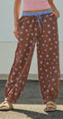 Retro Candy Pop Polka Dot Pants in BROWN BLUE - Women's Pants | Urban Daizy