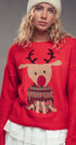 Urban Daizy Rudolph Reindeer Knit Crewneck Sweater Grey Knit Sweater - Women's (UDZ-KN-00538) – alternate view 20
