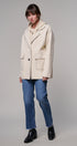 Wool Blend Knit Coat with Zip Hood