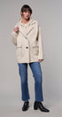 Wool Blend Knit Coat with Zip Hood