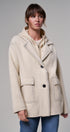 Wool Blend Knit Coat with Zip Hood