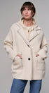 Wool Blend Knit Coat with Zip Hood