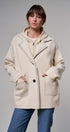 Wool Blend Knit Coat with Zip Hood