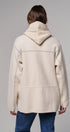 Wool Blend Knit Coat with Zip Hood