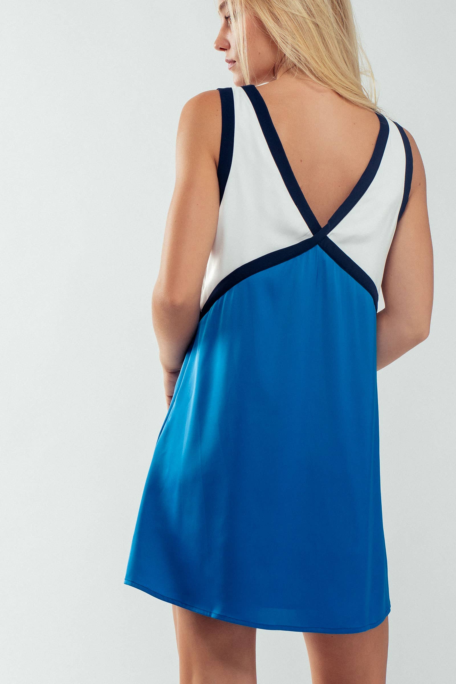 Chic Bold Colorblock A-Line Mini Dress