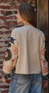 Suzani Embroidered Cotton Jacket with Floral Scroll in CREAM - Women's Jackets & Blazers | Urban Daizy