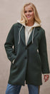 Scuba Topcoat with Detachable Hoodie in OLIVE - Women's Coats | Urban Daizy