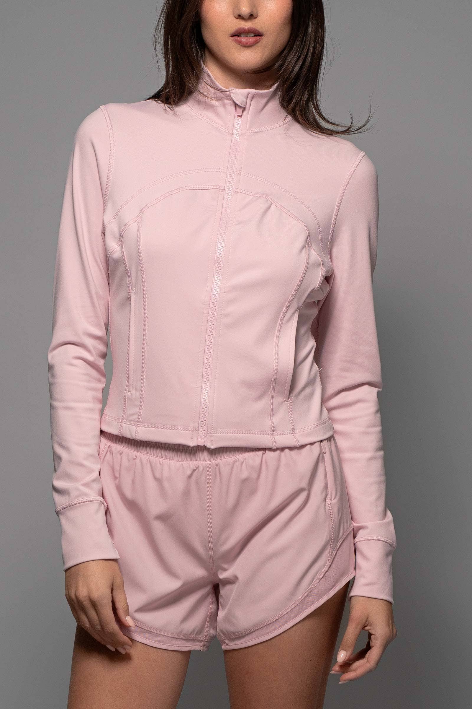 Slim Fit Paneled Zip-Up Activewear Jacket