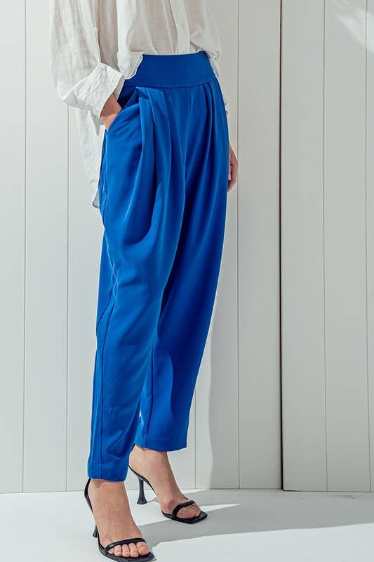 Urban Daizy Elegant High Waist Pleated Wide Leg Spring Pants Green Pants - Women's (UDZ-PT-00043) – alternate view 4