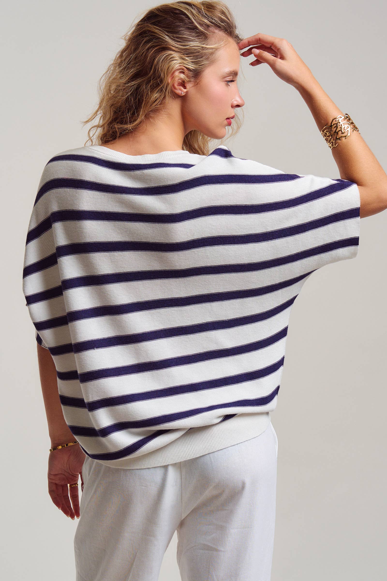 Relaxed Dolman Sleeve Knit Sweater Top