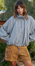 Weekend Drift Balloon Bomber Jacket in BLUE - Women's Jackets & Blazers | Urban Daizy
