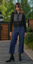Napoleon Glitter Trim Mock Neck Zip Up Jacket