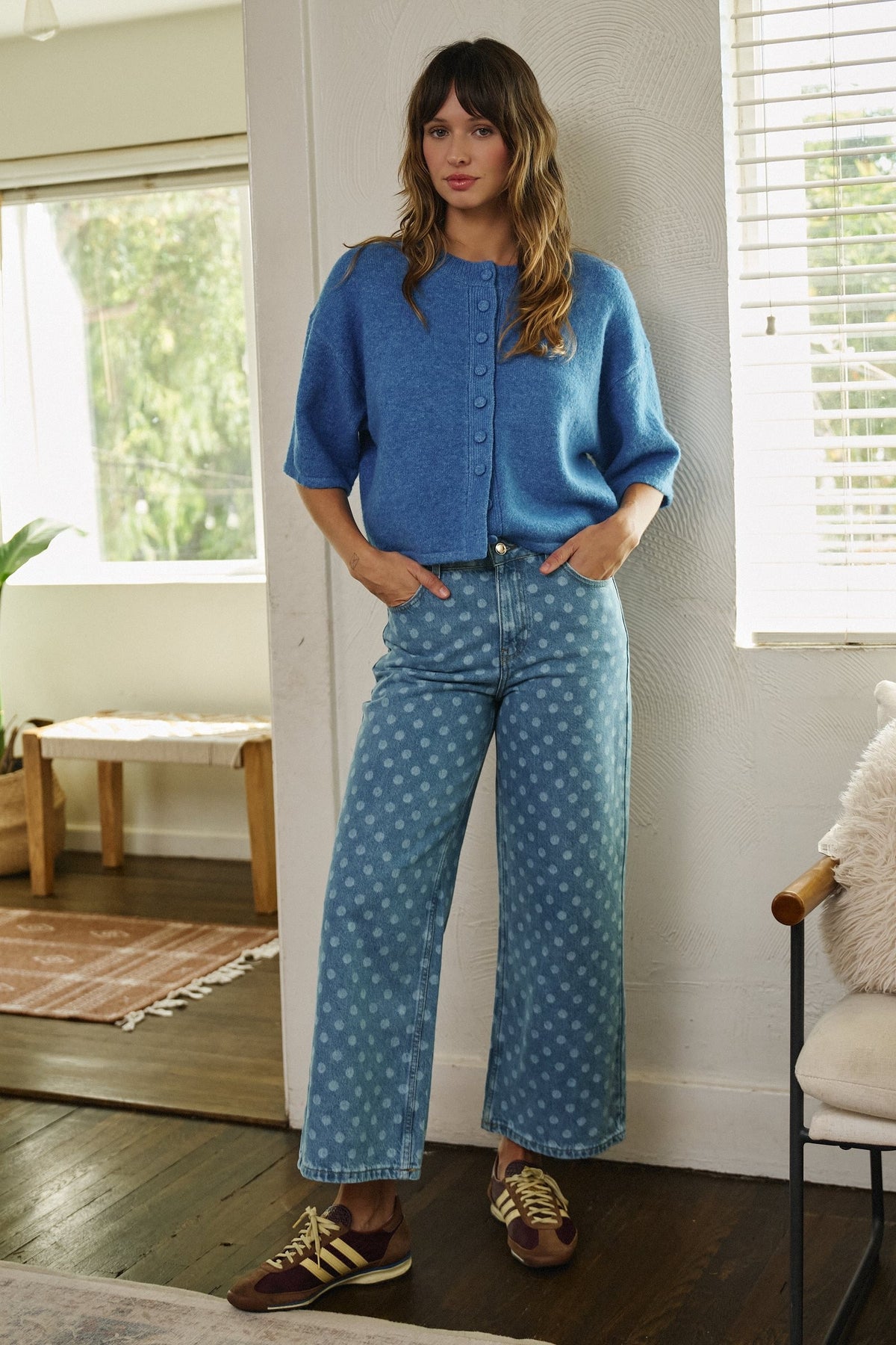 Soft Touch Elbow-Length Knit Cardigan in BLUE - Women's Cardigans & Shrugs | Urban Daizy