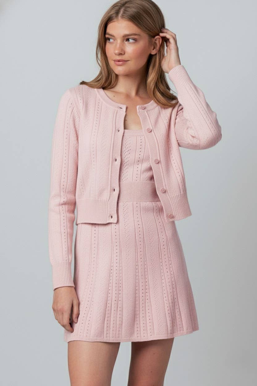 Urban Daizy Pointelle Knit Button-Front Cardigan Mint Cardigan - Women's ï¿½ï¿½ï¿½ alternate v