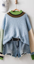 Paneled Hues Knit Sweater in BLUE SAGE - Women's Sweaters | Urban Daizy